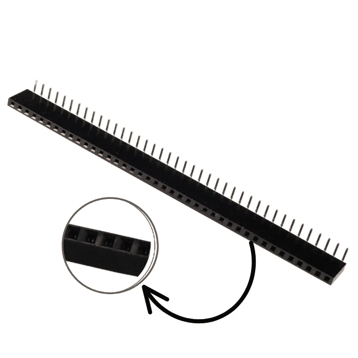 1x40 2.54mm Pitch Female Berg Strip Header (Right Angle) - Image 3