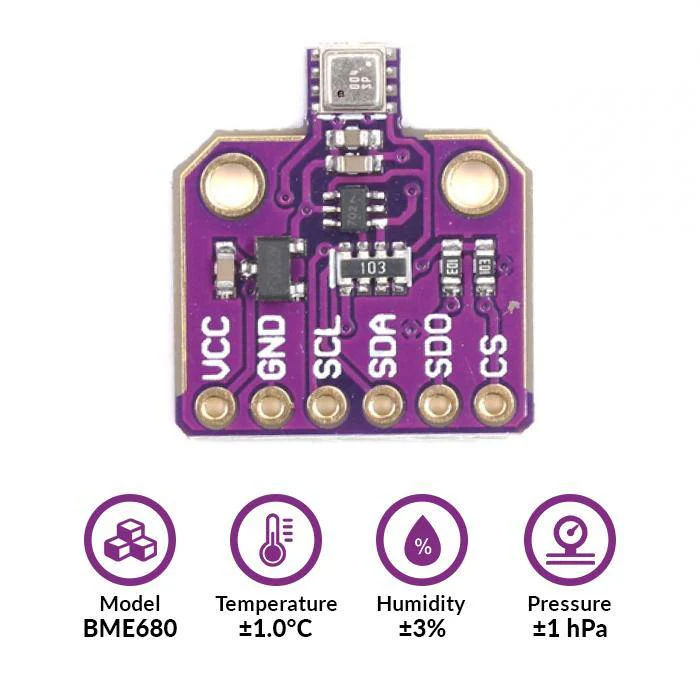 BME680 Digital Humidity Temperature Pressure High Altitude Sensor Module - Image 4