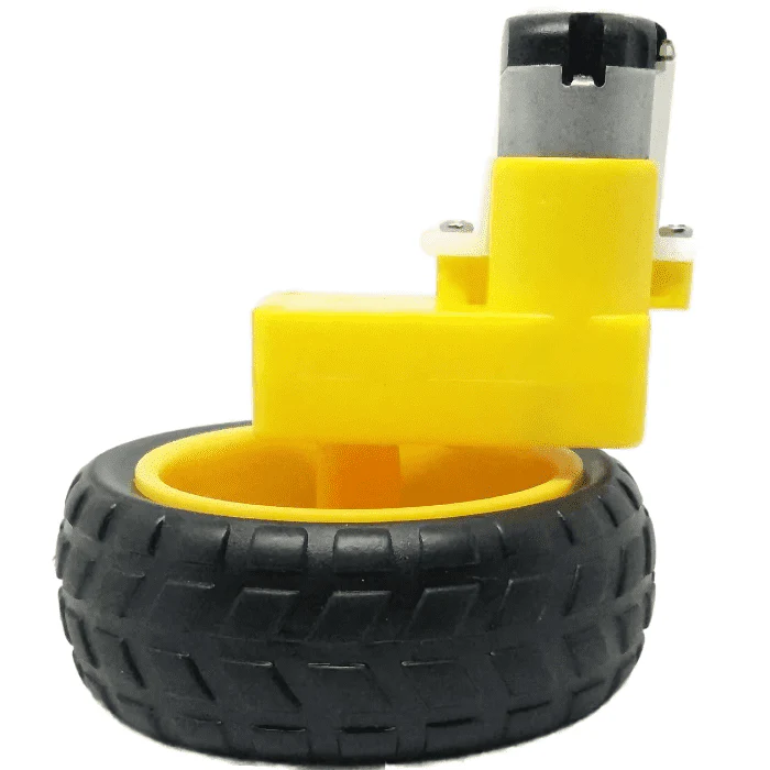 Single Shaft L-Shaped 60 RPM BO Motor with 65X25mm Wheel - 2 Sets - Image 4