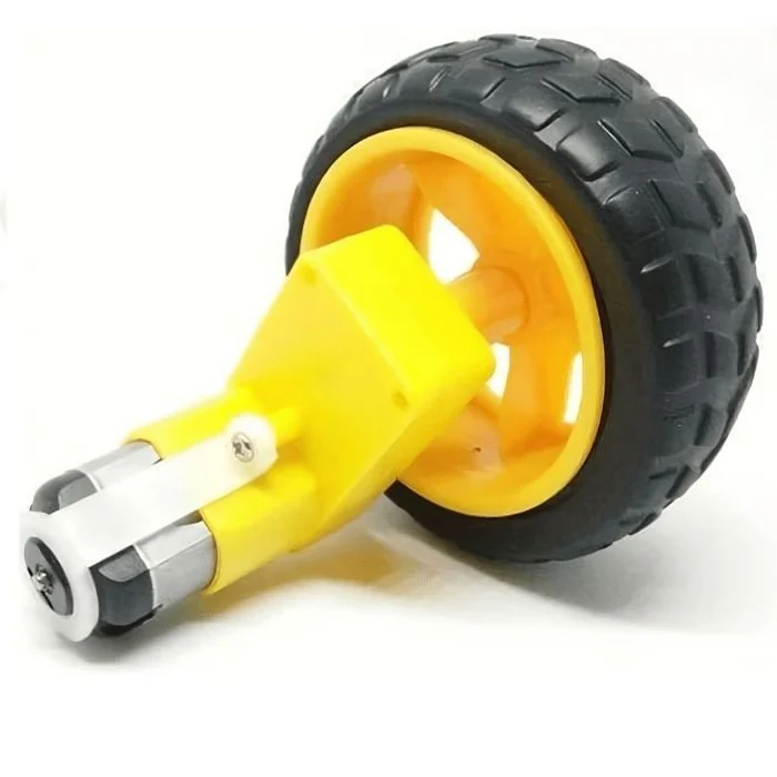 Single Shaft L-Shaped 60 RPM BO Motor with 65X25mm Wheel - 4 Sets - Image 4