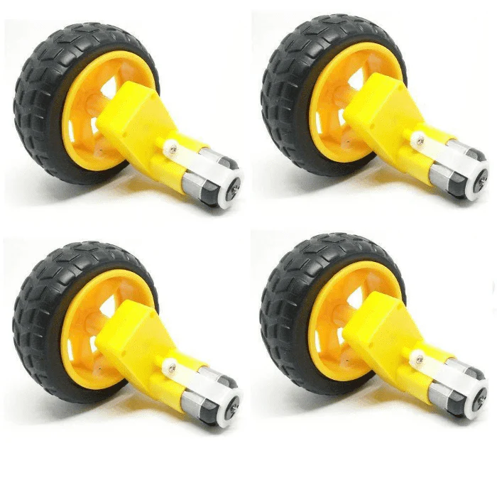 Single Shaft L-Shaped 60 RPM BO Motor with 65X25mm Wheel - 4 Sets - Image 5